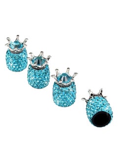 Buy 4-Piece Crown Bling Rhinestone Tyre Valve Cap Set in UAE