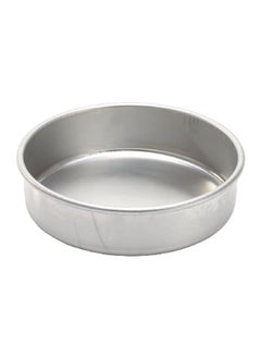 Buy Natural Aluminium Scratch Resistant Round Cake Baking Pan Silver 9 Inch 46900 in Saudi Arabia