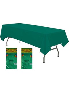Buy 2 Pack Dark Green Disposable Table Cloths for Birthday party Wedding or Ramadan 137x183cm in Saudi Arabia