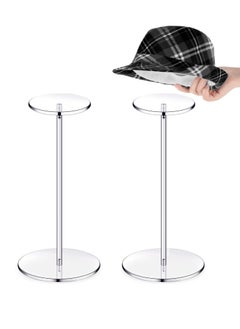 Buy 2 Set Clear Acrylic Hat Stand and Wig Display Rack, Stands for Display, Round Riser Holder Watch 12", Bottom in Saudi Arabia