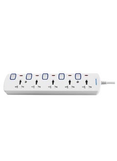 Buy 5 Way Extension Socket White SES-1005 in UAE