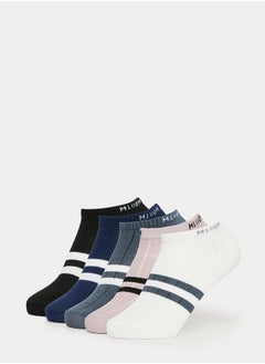 Buy Pack of 5 - Striped Detail Ankle Socks in Saudi Arabia