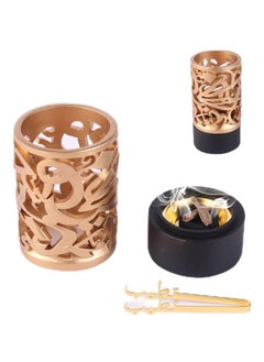 Buy NovalLife Hollow Out Gold-Plated Incense Burner Frankincense Resin Incense Burner, Bakhoor Burner, Charcoal Incense Burner, Incense Burner with Handle Tongs for Yoga, Spa Aromatherapy,Eid Ramadan in Saudi Arabia