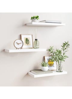 اشتري 3Pcs Set Floating Wall Shelves For Space Saving Home Decor Veneer Decorative Display Shelf | Trophy Stand Shelf | Shelf for Bedroom, Living Room, Bathroom, Office في الامارات