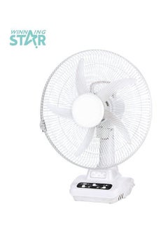 Buy 14 Inch Table Fan, Multifunctional High Speed Electric Solar Table Fan With Usb And Led Light ST-4003 White in Saudi Arabia