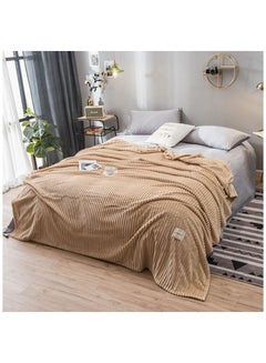 Buy Flannel weighted Blanket super warm soft solid blankets throw on Sofa/Bed 200x230cm in Saudi Arabia