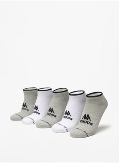 Buy Logo Detail Ankle Length Sports Socks - Set of 5 in UAE