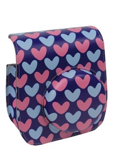 اشتري Case for Fujifilm Instax Mini 11/12 Case PU Leather Instant Camera Cover with Adjustable Strap [ Designed Cover for Fujifilm Instax Mini 11/12 Instant Camera Bag ] -Pink& Blue Hearts في الامارات