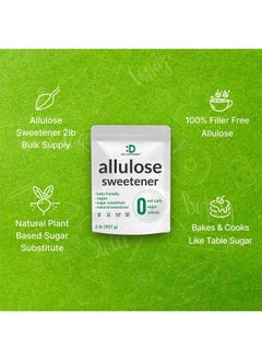 Buy Allulose Sweetener 2 Pounds Natural Sugar Subsitutes, No Aftertaste - Keto Friendly, Vegan, Zero Net Carb, Zero Calorie, Great for Cooking & Baking in UAE