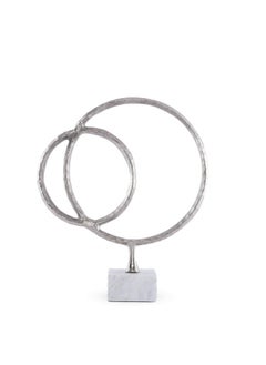 اشتري Double Ring Decor Sculpture 36x46cm - Nickle في الامارات