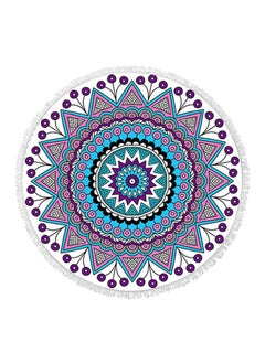 Buy Mandala Round Fringed Towel Multicolour 150 × 150cm in Saudi Arabia