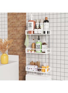 Buy 3-Tier Over Toilet Bathroom Organizer Bathroom Storage Over The Toilet Toilet Tank Basket Metal Over Toilet Organizer Toilet Storage Shelf Without Drilling 3-Tier Bathroom Shelf Over Toilet in Saudi Arabia