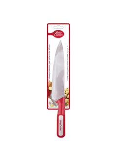 Buy High-Quality Easy to Clean Stainless Steel Chef Knife with Non-Slip Thermoplastic Rubber Handle Silver and Red 20.5cm in Saudi Arabia