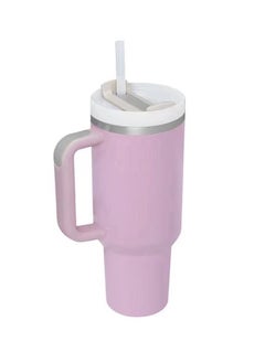 اشتري 40 oz Insulated Mug with Handle and Straw Lid, Reusable Stainless Steel Water Bottle, Travel Mug, Iced Coffee Mug for Car, Home and Cold Drinks (Light Purple) في الامارات