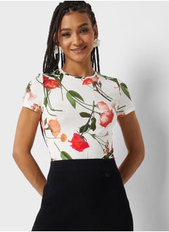 اشتري Floral Print T-Shirt في السعودية