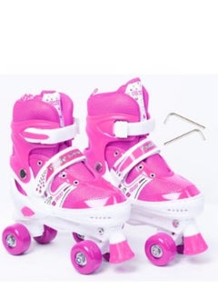 Buy Kids Unisex Adjustable Four Wheel Roller Skating Shoes With Stopper Making it Easier for kids to Balance in UAE