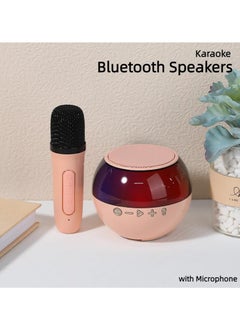 Buy Karaoke Portable Wireless Bluetooth Speakers with Microphone Connection at Startup Colorful Ambient Light Ideal for Family Gatherings and Entertainment in Saudi Arabia