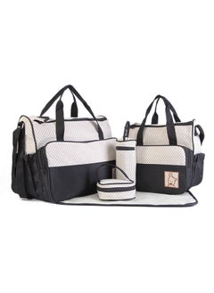 Buy 5-Piece Dotted Baby Diaper Bag Set Black in Saudi Arabia