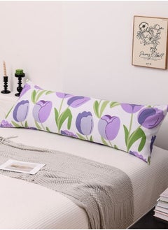 Buy 1 Piece Long Body Pillow Case, Beautiful Purple Tulips Design. in UAE