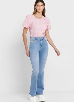 Buy High Waist Flared Jeans in UAE