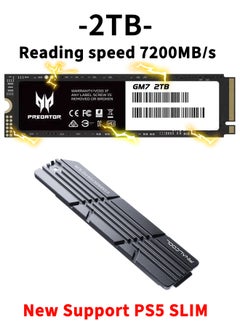 Buy 2TB 7200MB/s SSD PCIe NVMe Gen4 M.2 2280, Internal Solid State Drives, ONLY Compatible with PS5 SLIM in Saudi Arabia