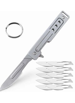 Buy Utility Blade Foldable Carbon Steel Unpacking Blade DIY Cutting Hand Tools 24# x10pcs Replaceable Blade for Professional Wallpaper Cutting Camping Hiking in Saudi Arabia