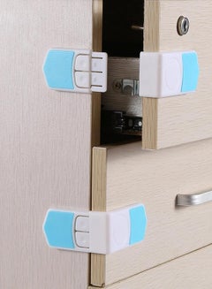 Buy Self Adhsive Drawer Lock, 2pcs Multi-Purpose Corner Drawer Plsatic Safety Locks, Right Angle in UAE