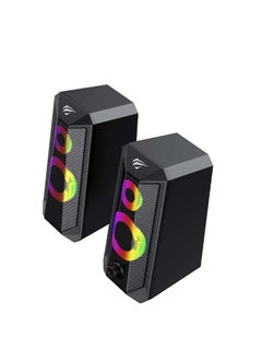 Buy Desktop Speakers with 360° Surround Sound, RGB Lights Sound System, Ideal for Outdoor and Indoor Use in Saudi Arabia