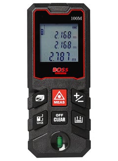 Buy Boss Lifestyle 100M Laser Distance Measure Meter with 1 Bubble Level, Min/In/Ft Unit Switching, LCD Backlit Display, Pythagorean Mode, Area and Volume in UAE