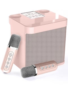 اشتري Karaoke Machine with 2 Microphones,Karaoke Machine for Adults and Kids,Portable Mini Karaoke Speaker PA System,Support Bluetooth/USB/AUX/TF, Karaoke Kit for TV,Home Party, Meeting,Outdoor (Pink) في الامارات