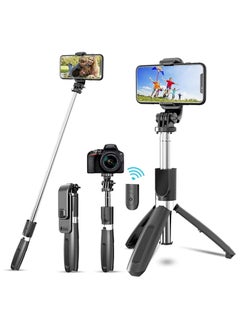 اشتري Selfie Stick Tripod Bluetooth, Extendable Phone Tripod Selfie Stick with Wireless Remote Shutter for iPhone Xs MAX/XR/XS/X/8/8P/7/7P/6s/6 في الامارات