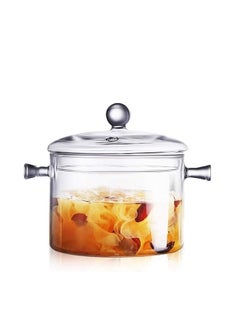 Buy Glass Pot Glass Cooking Pot Glass Cookware Saucepan with Cover and Handle Heat-resistant Glass Stovetop Pot Clear Cooktop Safe for Pasta Noodle Soup Milk Baby Food in Saudi Arabia