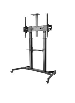 Buy TV Floor Stand 60-100 Inch With Wheels Height Adjustable Shelf Rolling TV Cart For LCD, LED, OLED Flat Panel Plasma Screens Mobile Floor TV Stand in Saudi Arabia