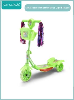 اشتري Baby Kids Toy kids Scooter With Basket Music Tassels 3 Flashing Wheel في الامارات