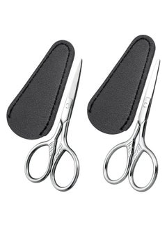 Buy Eyebrow Scissors Small Nose Hair for Eyebrows Beard Eyelashes Cuticle Stainless Steel Fine Straight Tip 1 round pointed head in UAE