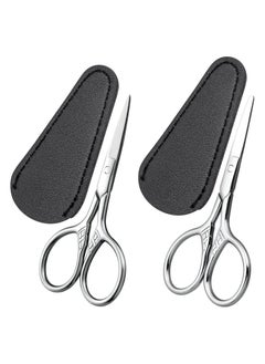 اشتري Eyebrow Scissors Small Nose Hair for Eyebrows Beard Eyelashes Cuticle Stainless Steel Fine Straight Tip 1 round pointed head في الامارات