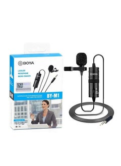 Buy Lavalier Stereo Clip Microphone BY-M1 Black in Saudi Arabia