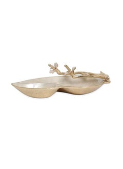 اشتري Hibiscus Chip & Dip Tray Beige & Gold 34x27 cm في الامارات