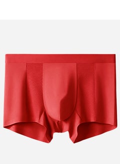 اشتري Men's Solid Color Lightweight Boxer Briefs Soft And Breathable Underwear With Comfort Flex Waistband Red في السعودية