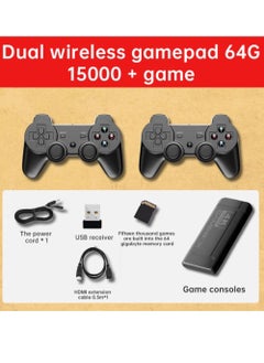 Buy 4K HD video game console, dual 2.4G wireless controllers, plug-and-play video game stick, built-in 15,000 games, retro handheld game console in Saudi Arabia