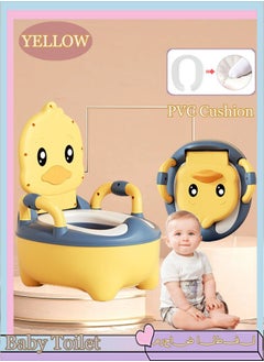 Buy Baby Potty Training Seat Potty Toilet Trainer with Handles Toddler Kids Potty Chair with High Back Support Portable Toilet Seat Kid Boys Girls for Indoor and Outdoor Yellow in Saudi Arabia