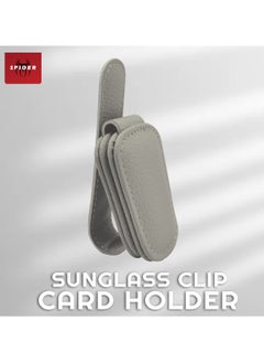 Buy Car Sun Visor Sunglass Clip Card Holder Clip PU Leather Sunglass Holder Clip - Spider - 1 Pcs GRAY in Saudi Arabia