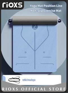 اشتري حصيرة اليوغا موقف خط حصيرة رياضية غير قابلة للانزلاق (مع حقيبة حمل) حصيرة اللياقة البدنية بيلاتيس (مع حقيبة تخزين على الظهر) للجنسين في الامارات