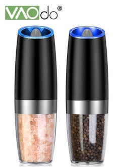 Buy 2PCS Gravity Electric Pepper Grinder or Salt Grinder Mill White Light Battery Operated Automatic Pepper Mill with Light Adjustable Coarseness in UAE