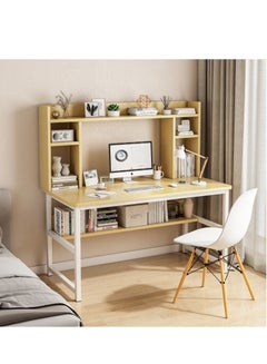 Buy Computer Desk with Bookshelf Study Writing Table with Bookrack for Home Office 110x50x126 cm in Saudi Arabia