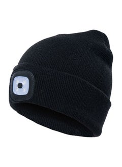 Buy Acrylic Beanie Cap One Size Black in Saudi Arabia