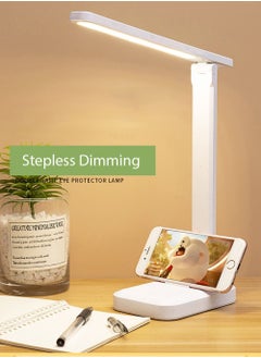 Buy LED Chargeable Table Lamp 3 Color Stepless Dimmable Touch Foldable Reading Eye Protection Night Light in UAE