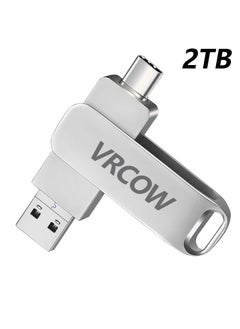 اشتري 2TB USB Flash Drive Type C Interface High Speed USB Flash Drive Dual Drive 2in 1 Thumb Drive with Keyhole and Keychain OTG for Android Device, Computers, Tablets, PC في الامارات