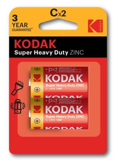 اشتري Kodak Super Heavy Duty Zinc C Batteries - 2 Pcs في الامارات