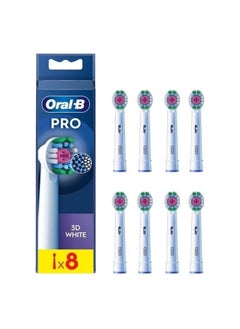 Buy Oral-B Pro 3D White Electric Toothbrush Head Pack of 8, White in UAE